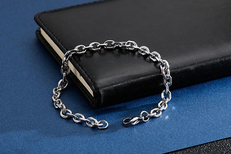 Kemstone Titanium Steel O-Ring Bracelet – Industrial Punk Men’s Street Jewelry KB126640-Z