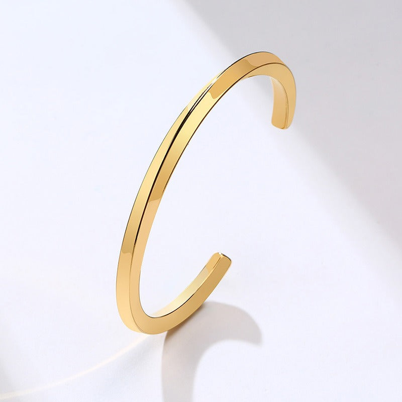 Viking Steel Cuff Bracelet – Norse-Inspired Minimalist Bangle for Men & Women B-169