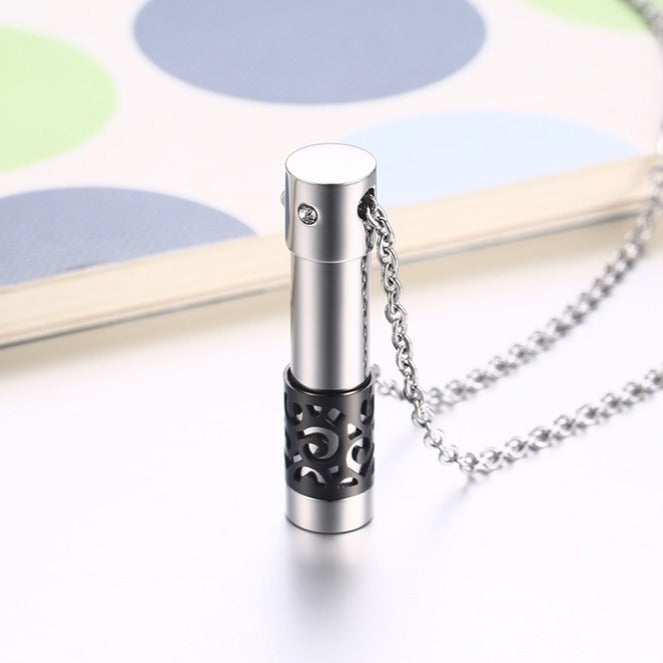 Kemstone Stainless Steel Storage Capsule Pendant Necklace for Men Women PN-533