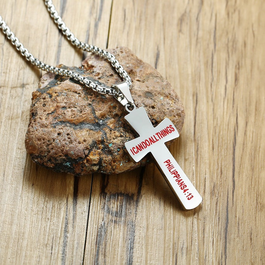 Kemstone Stainless Steel Baseball Cross Pendant Necklace for Men Stitch Detail PN-1083