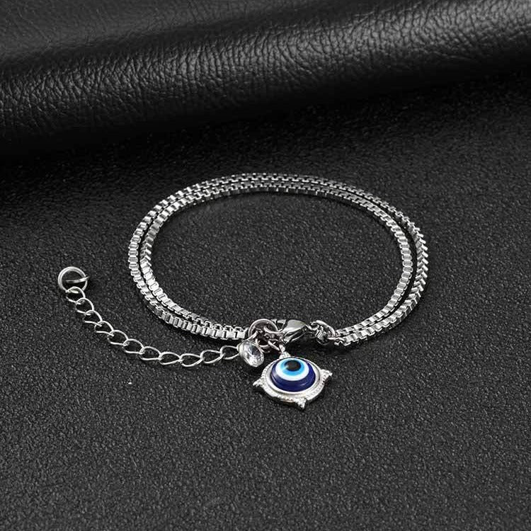 Kemstone Stainless Steel Double-Layer Box Chain Cross Bracelet for Men BR-2869