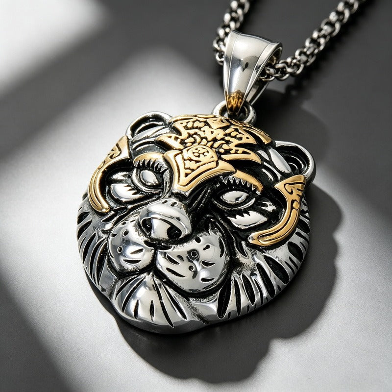 Kemstone Sculpted Animal & Mask Pendant Necklace for Men Stainless Steel KP118547-LU