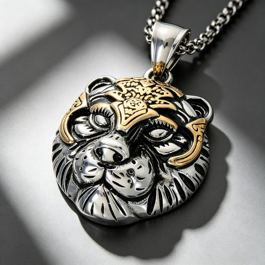 Kemstone Sculpted Animal & Mask Pendant Necklace for Men Stainless Steel KP118547-LU