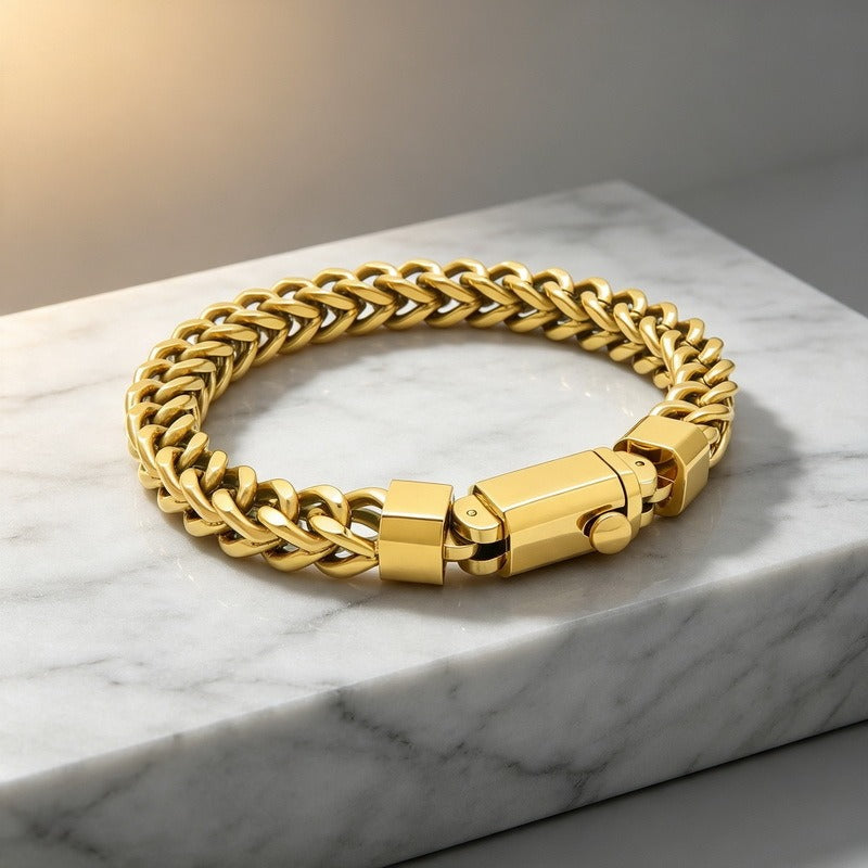 Kemstone Titanium Steel Woven Chain Bracelet for Men KB216602-KFC