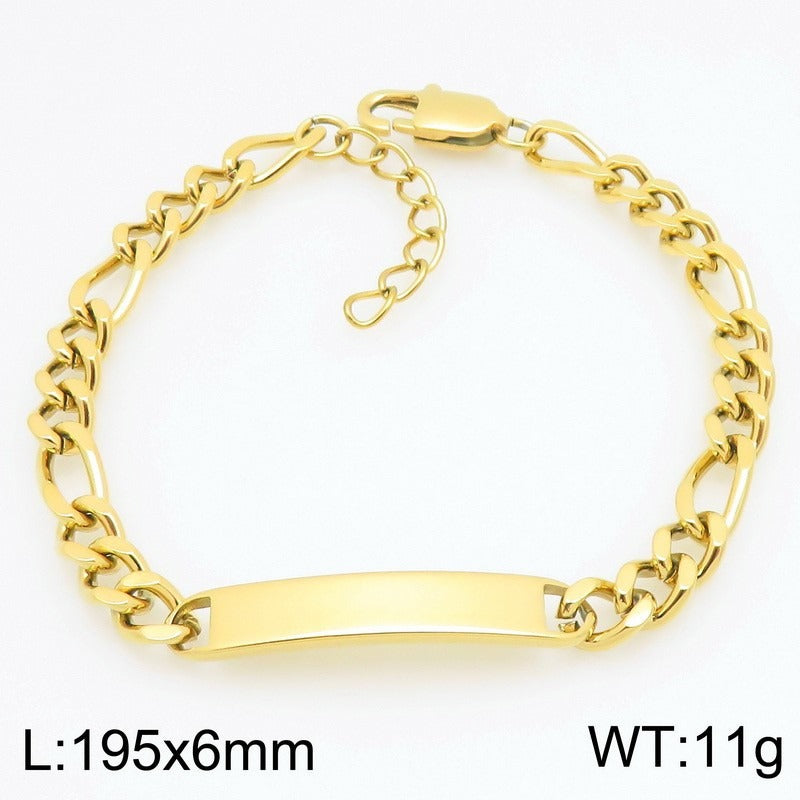 Kemstone Personalized Engraved Mens Bracelet, Stainless Steel Cuban Link ID Bracelet for Men, Custom Name Plate Chain Bracelet, Adjustable Fashion Jewelry Gift for Boyfriend Husband