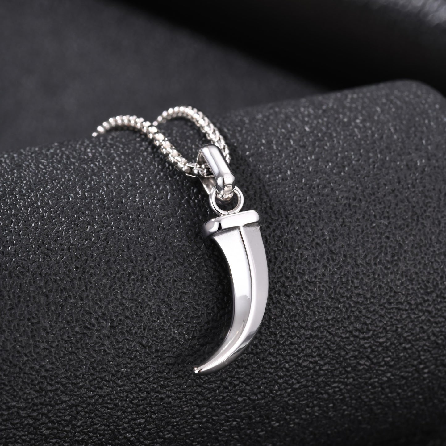 Kemstone Stainless Steel Horn Pendant Necklace for Men Punk Vintage Style PN2451