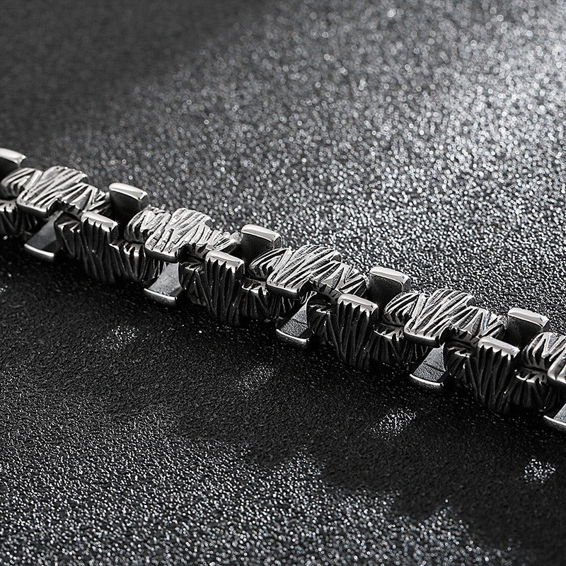 Kemstone Stainless Steel Cast Chain Bracelet for Men Hip Hop Streetwear KB125390-BDJX