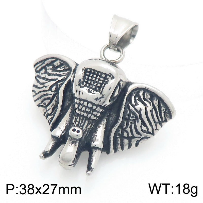 Kemstone Pendant Necklace for Men Titanium Steel Gothic Animal Pendant Snake Spider Skull Silver KP117040-LU