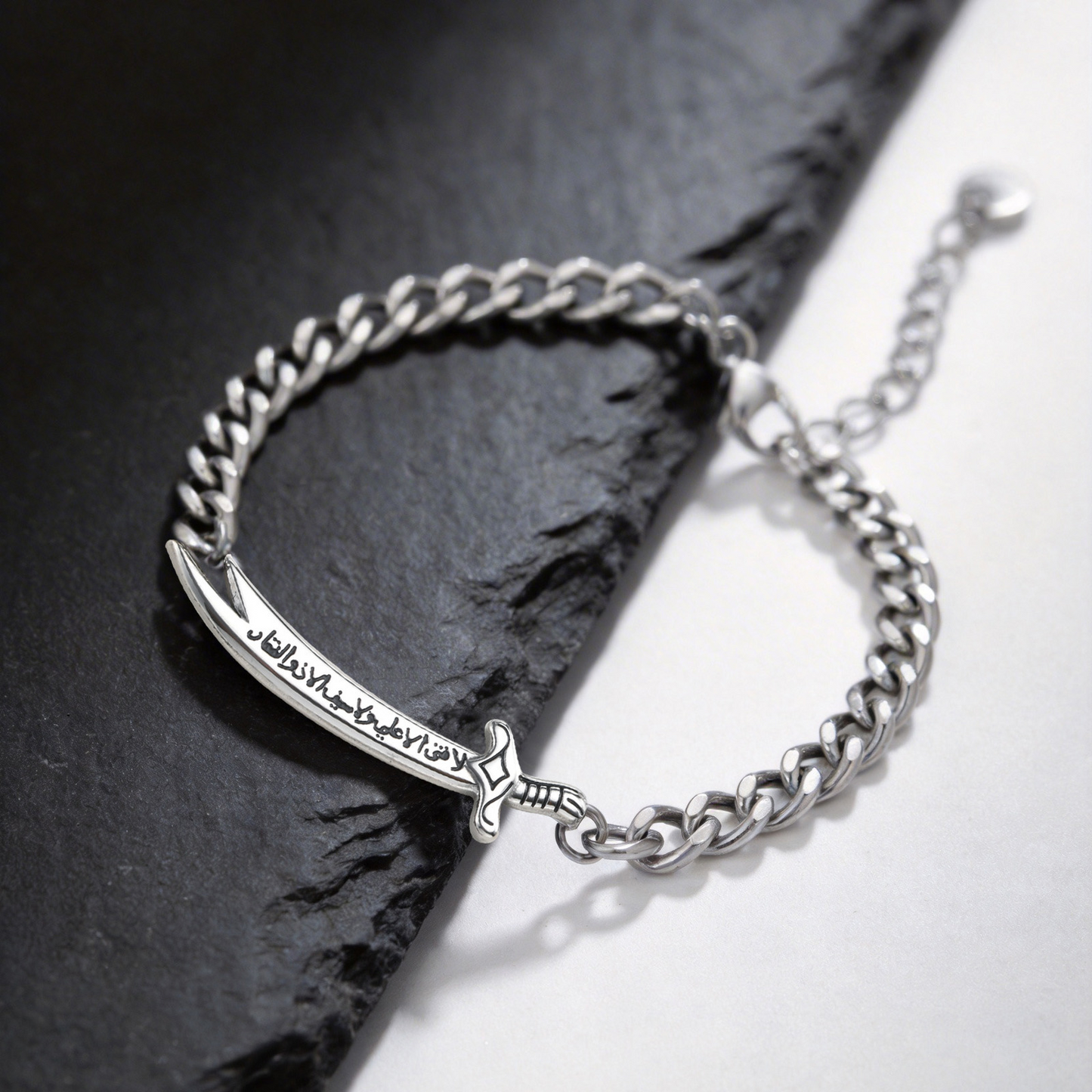 Kemstone Stainless Steel Blade Chain Bracelet for Men Cuban Link Gold Silver BR-2755
