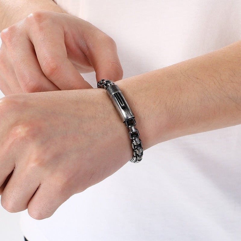 Kemstone Box Link Bracelet Titanium Steel 8mm Chain for Men Women KB212670-Z