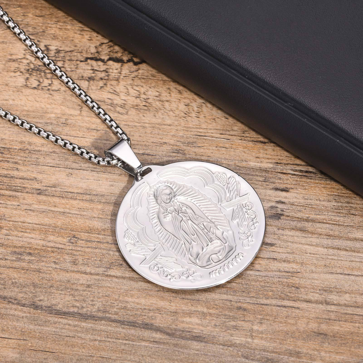 Kemstone Stainless Steel Medallion Necklace for Men Vintage Coin Pendant PN-777