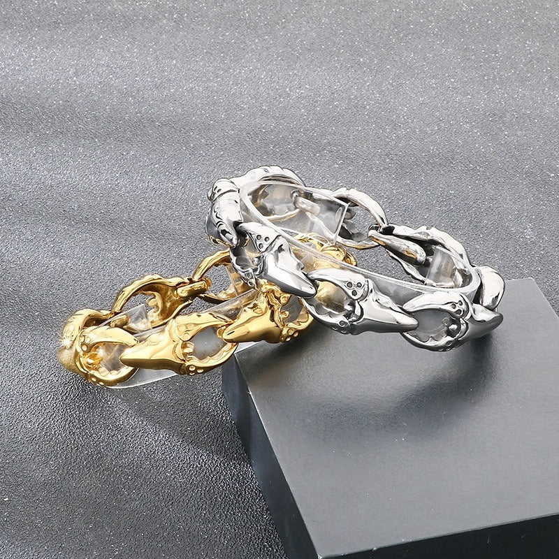Kemstone Titanium Steel Crab Claw Bracelet for Men – Heavy Chain Punk Style KB205186-KJX