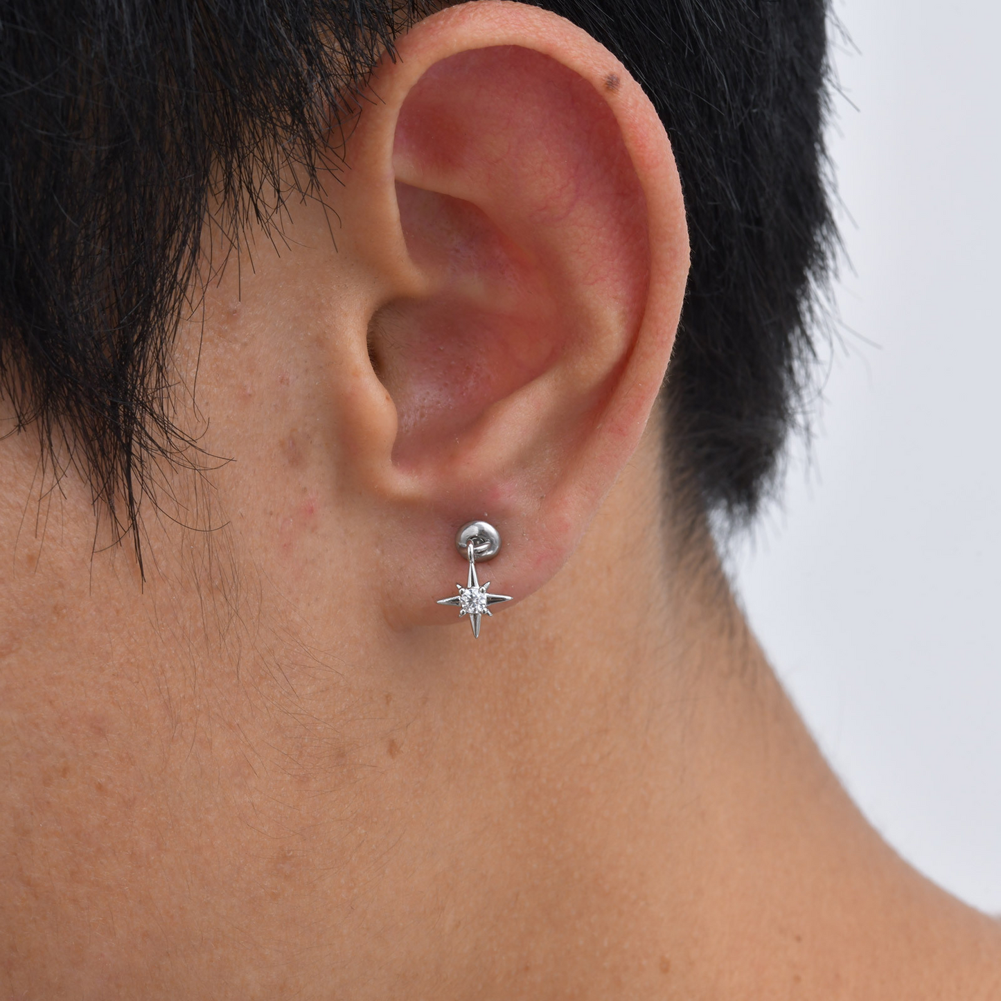 Kemstone Fantasy Imp & Star Stud Earrings – Stainless Steel Acrylic Detail ES-707