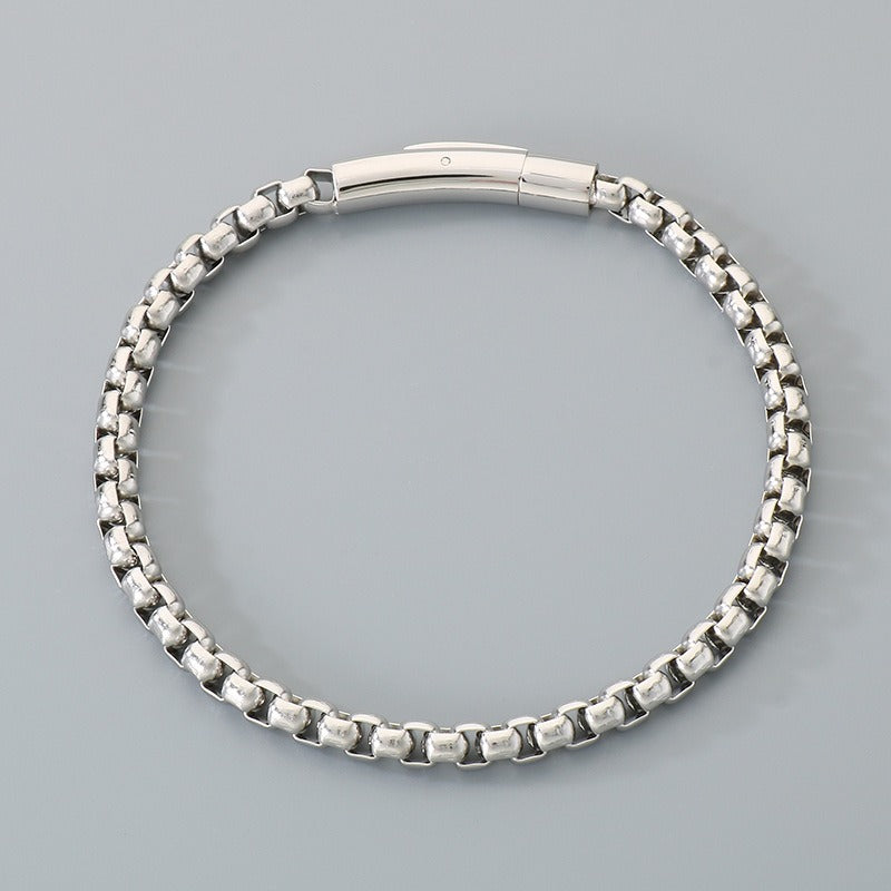 Kemstone Titanium Steel Square Bead Chain Bracelet for Men KB145394-KFC