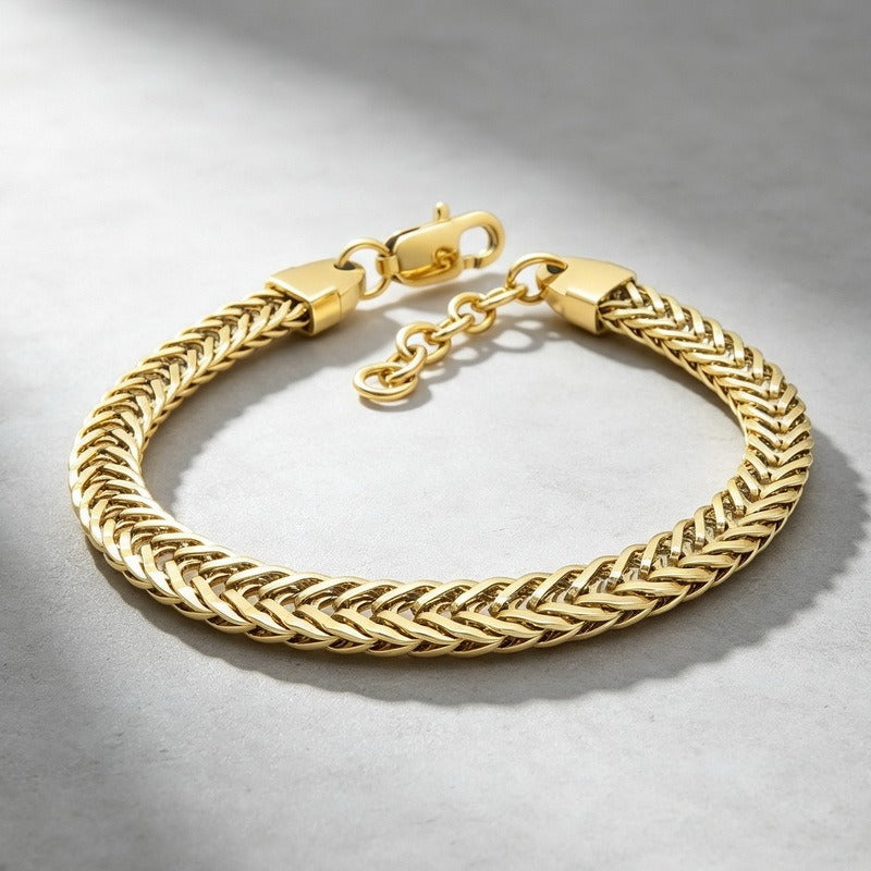 Kemston Braided Chain Bracelet for Men Stainless Steel Woven Texture KB216164-KFC