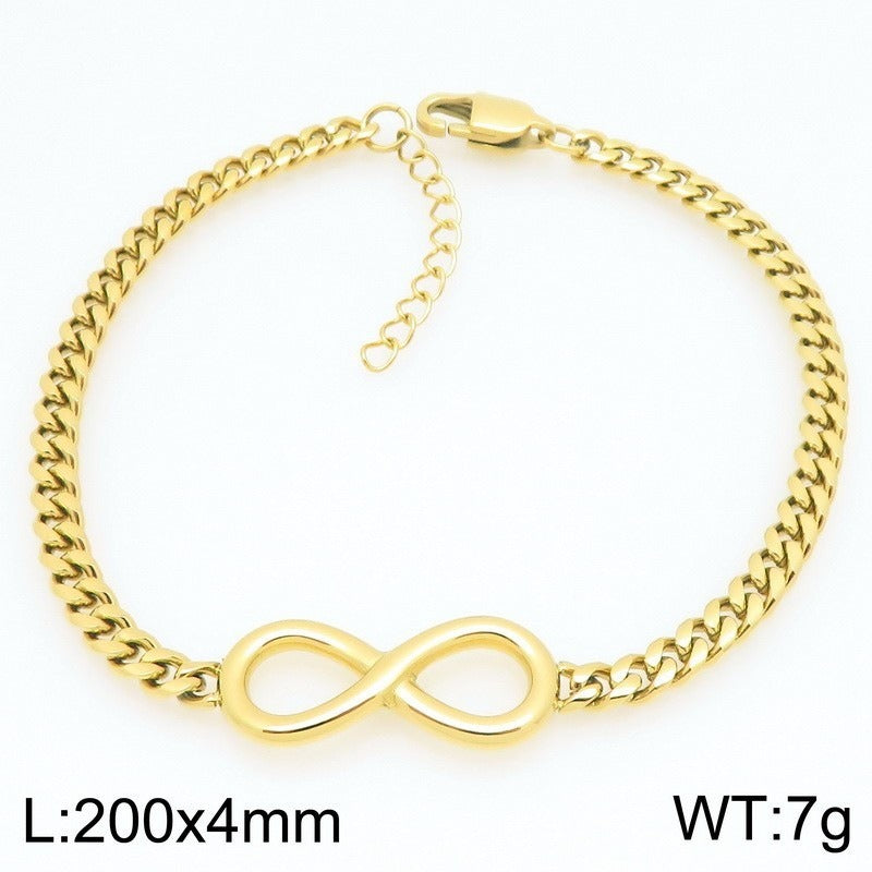 Kemstone Stainless Steel Infinity Symbol Bracelet for Men & Women Minimalist Chain KB211227-KFC