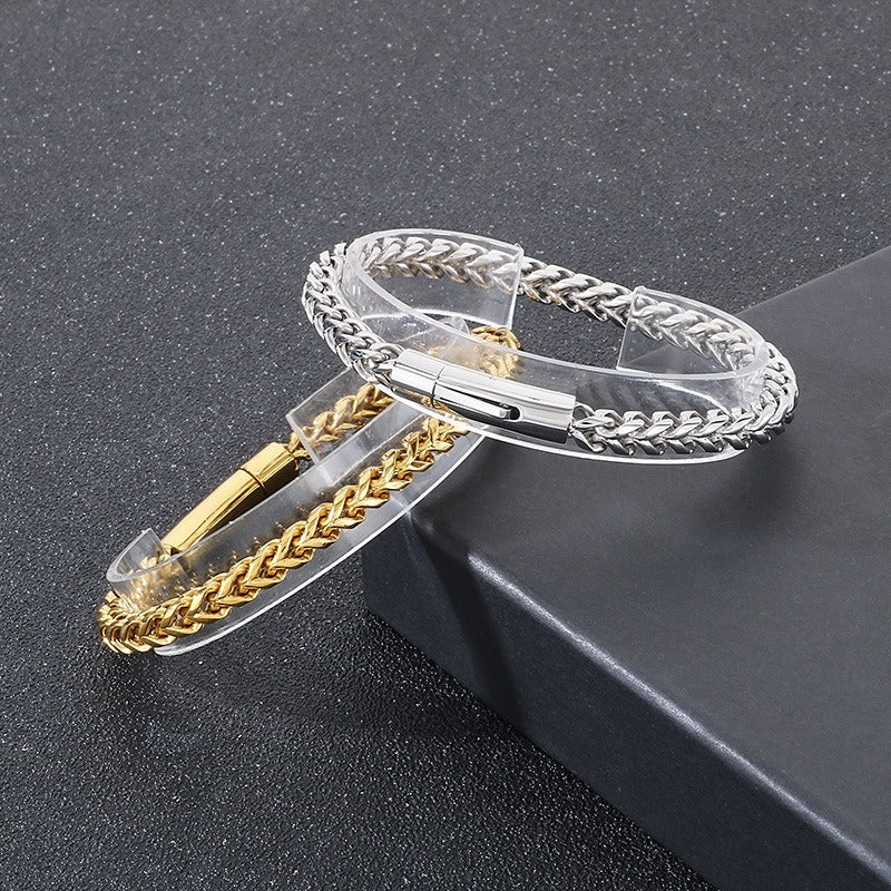 Kemstone Men’s Polished Dragon Spine Chain Bracelet – Stainless Steel Urban Gothic KB95694-BD