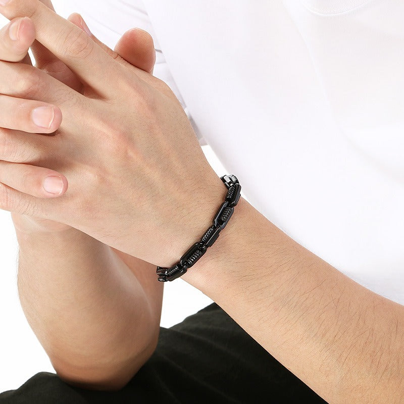 Kemstone Titanium Steel Mechanical Link Bracelet for Men KB209971-ZCG