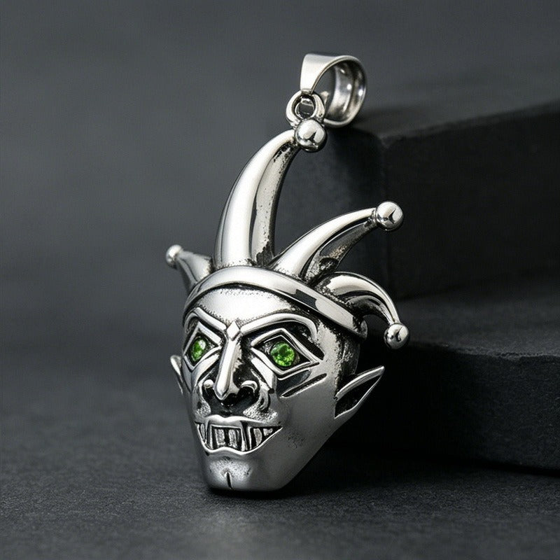 Kemstone Stainless Steel Gothic Joker Mask Pendant Necklace for Men KP118521-LU