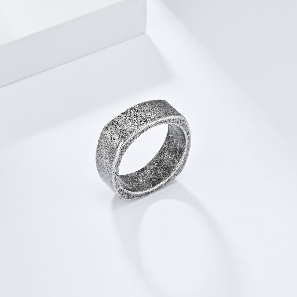 Kemstone Stainless Steel Square Ring for Men & Women – Bold Minimalist Jewelry K-R871