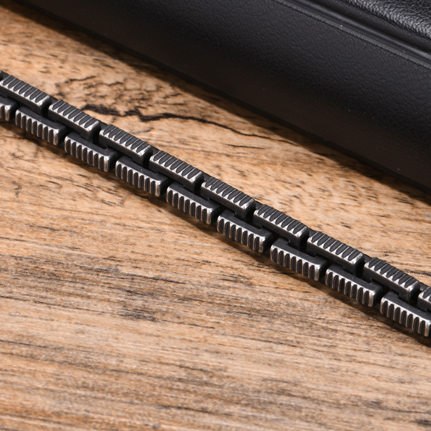 Kemstone Stainless Steel Square Link Chain Bracelet for Men Vintage BR-2043S