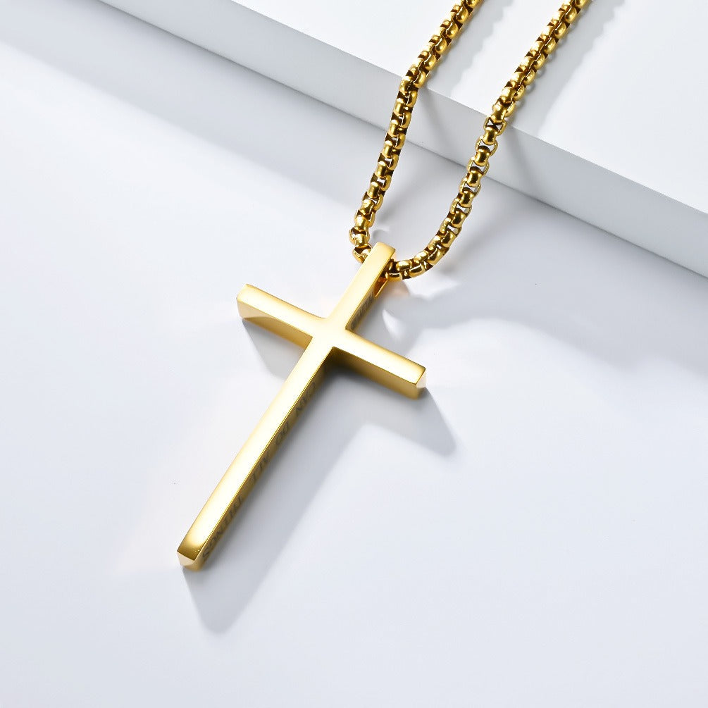 Kemstone Stainless Steel Cross Pendant Necklace – Minimalist for Men & Women Jewelry K-PT233