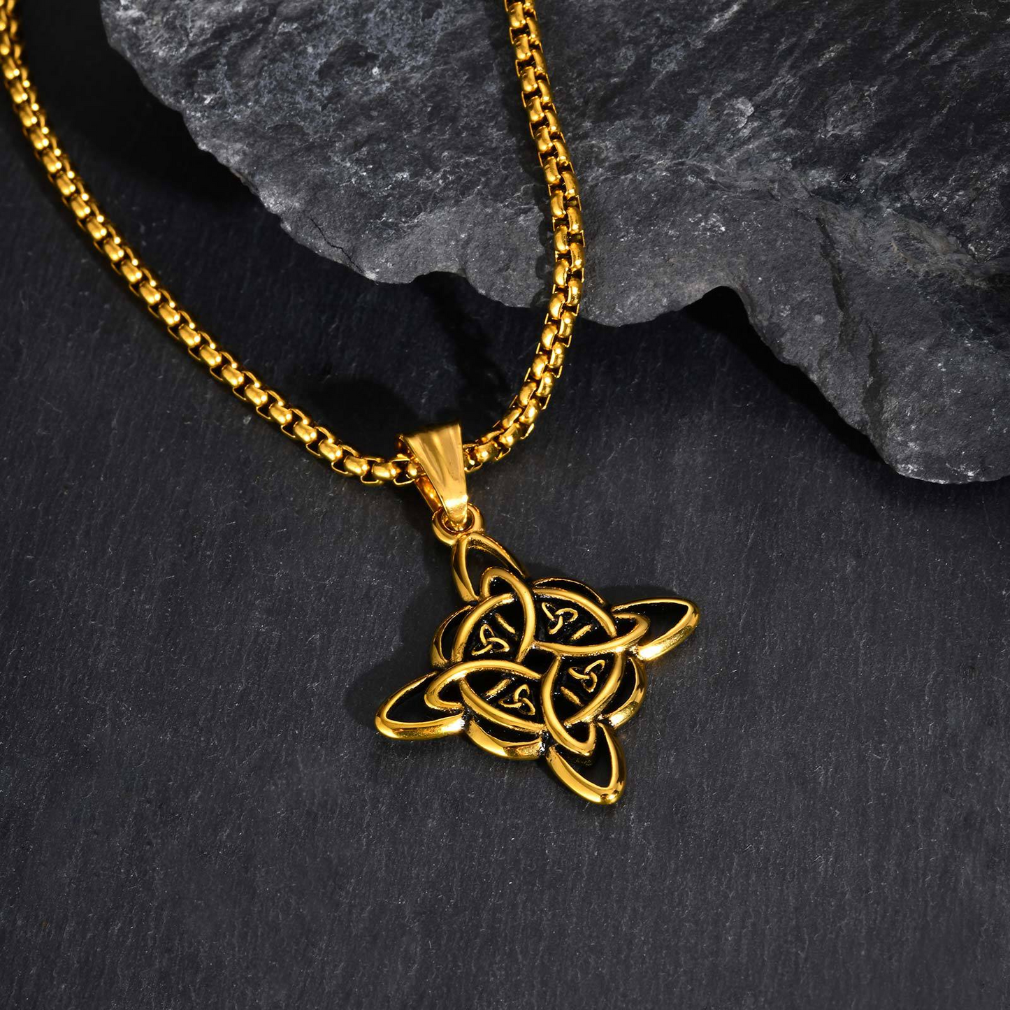 Men’s Celtic Knot Pendant Necklace – Stainless Steel Symbol of Power PN-1945