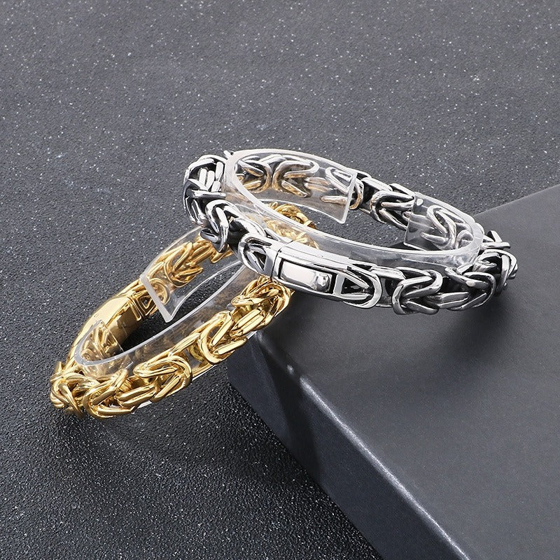 Kemstone Titanium Steel Square Imperial Chain Bracelet for Men KB111152-BD