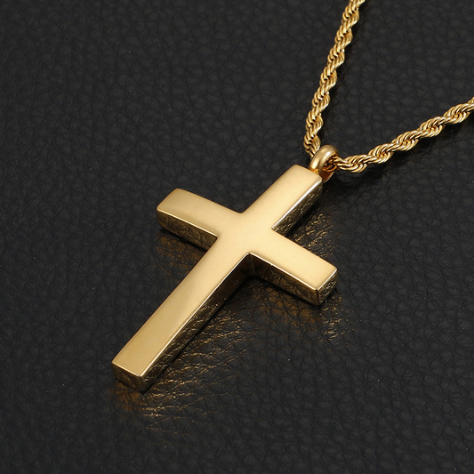Kemstone Titanium Steel Cross Pendant Necklace for Men KP55904-BD