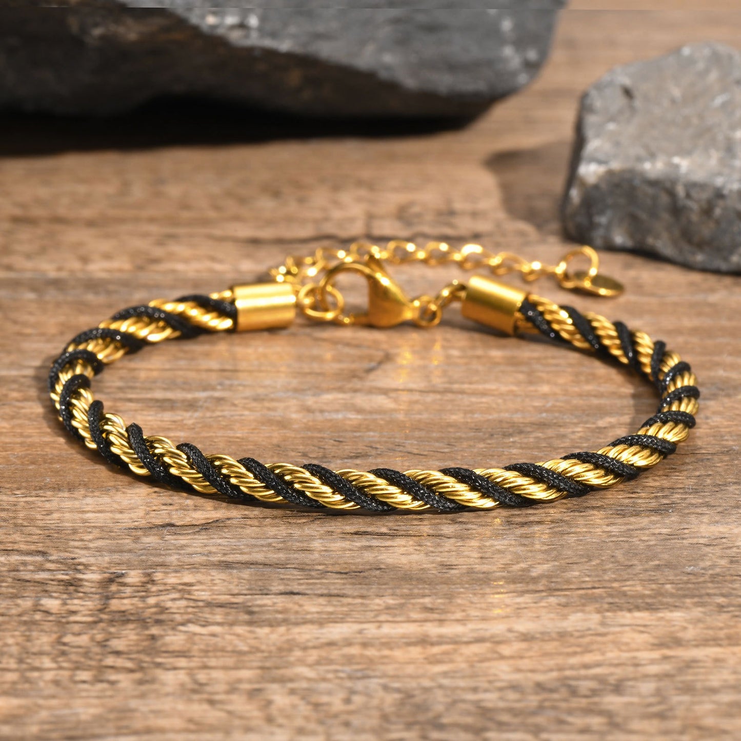 Kemstone Stainless Steel Rope Twist Bracelet Necklace – Men’s Jewelry BR-235