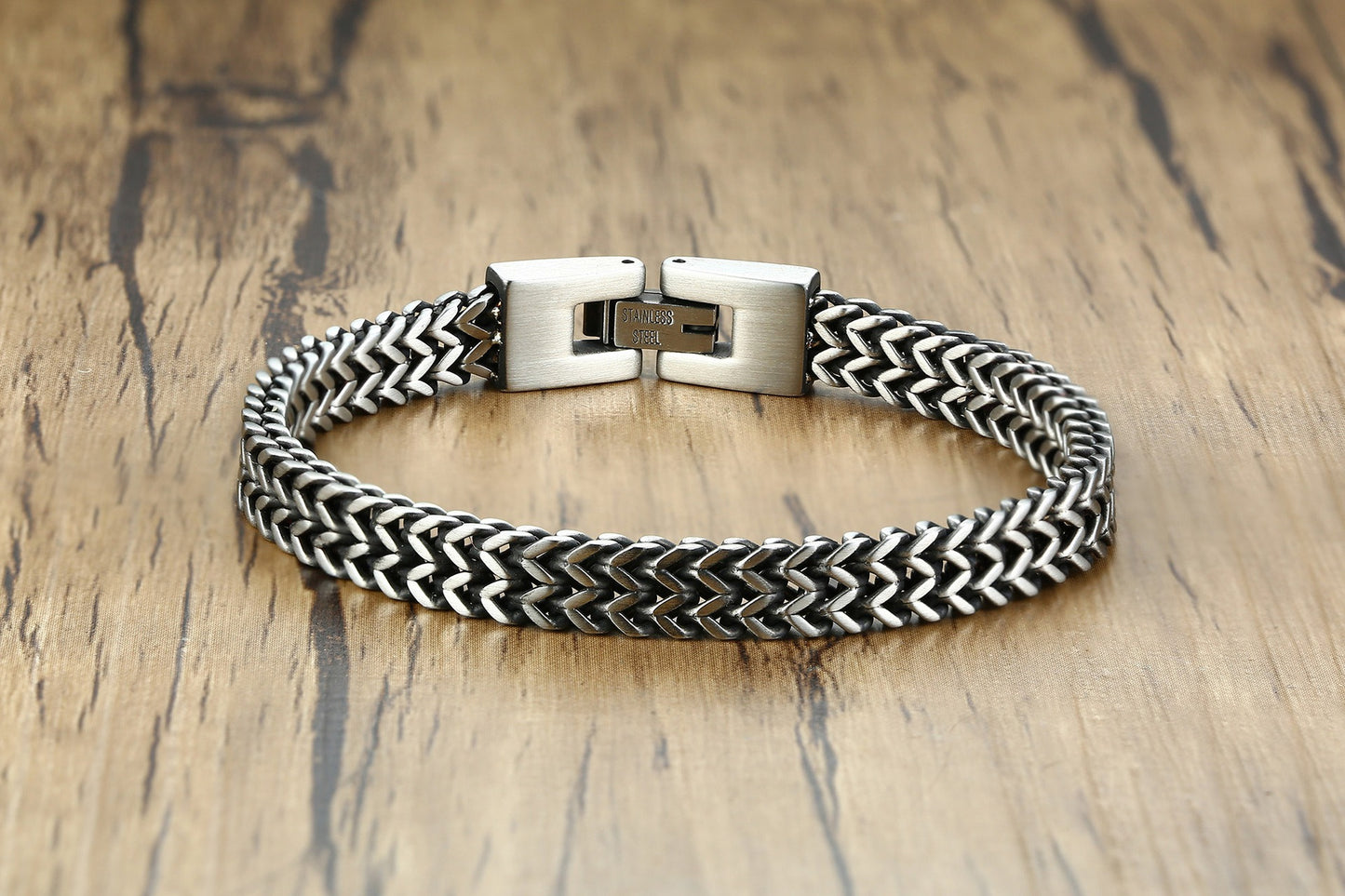 Kemstone Stainless Steel Dragon Bone Chain Bracelet - Hip Hop Design for Men, Unisex Urban Style, Everyday Durable Accessory BR-642
