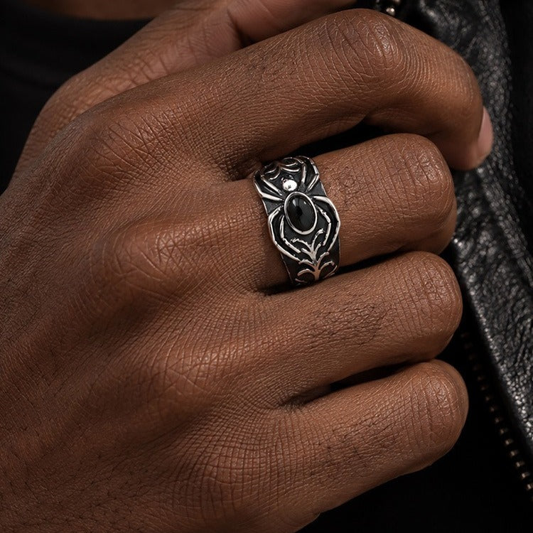 Kemstone Stainless Steel Wing Spider Ring for Men Punk RC-1188