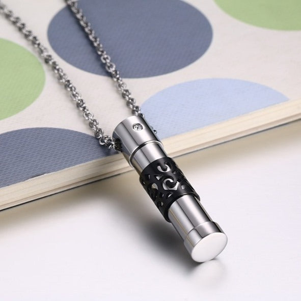 Kemstone Stainless Steel Storage Capsule Pendant Necklace for Men Women PN-533