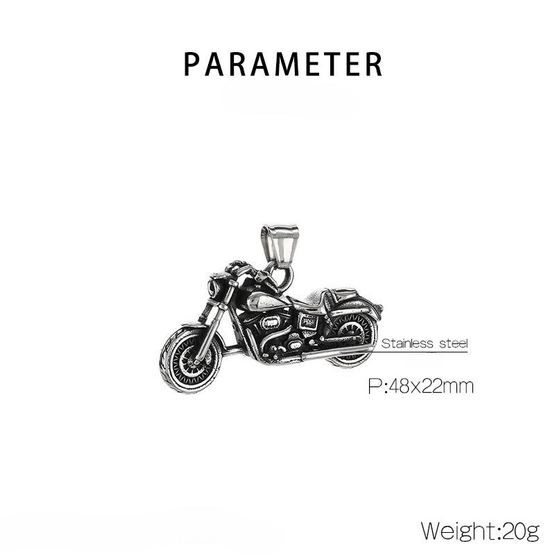 Kemstone Motorcycle Pendant Necklace for Men Stainless Steel Bike & Truck Charm Street Style KP117059-LU