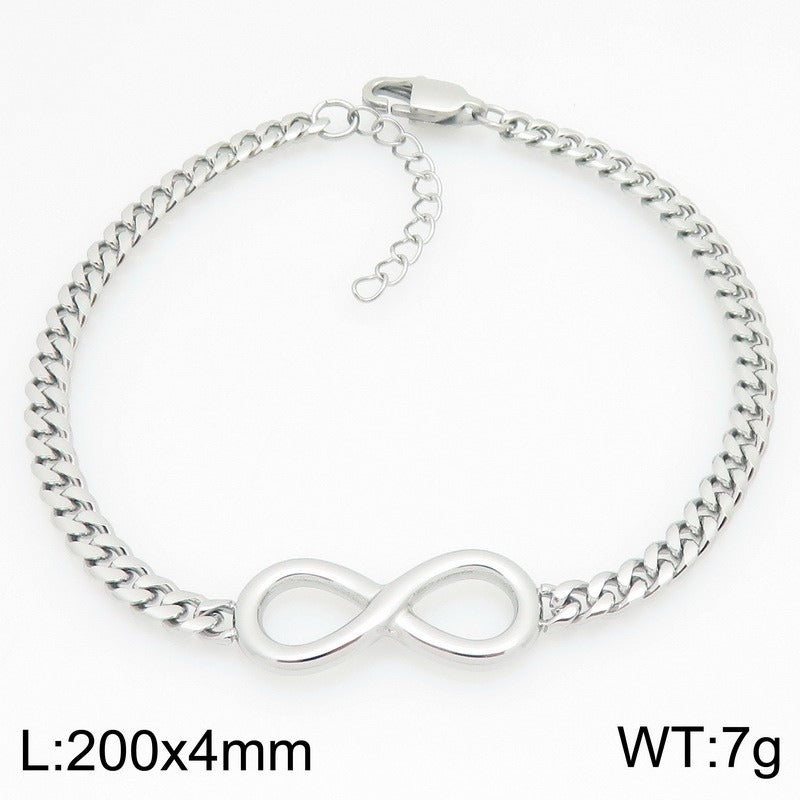 Kemstone Stainless Steel Infinity Symbol Bracelet for Men & Women Minimalist Chain KB211227-KFC
