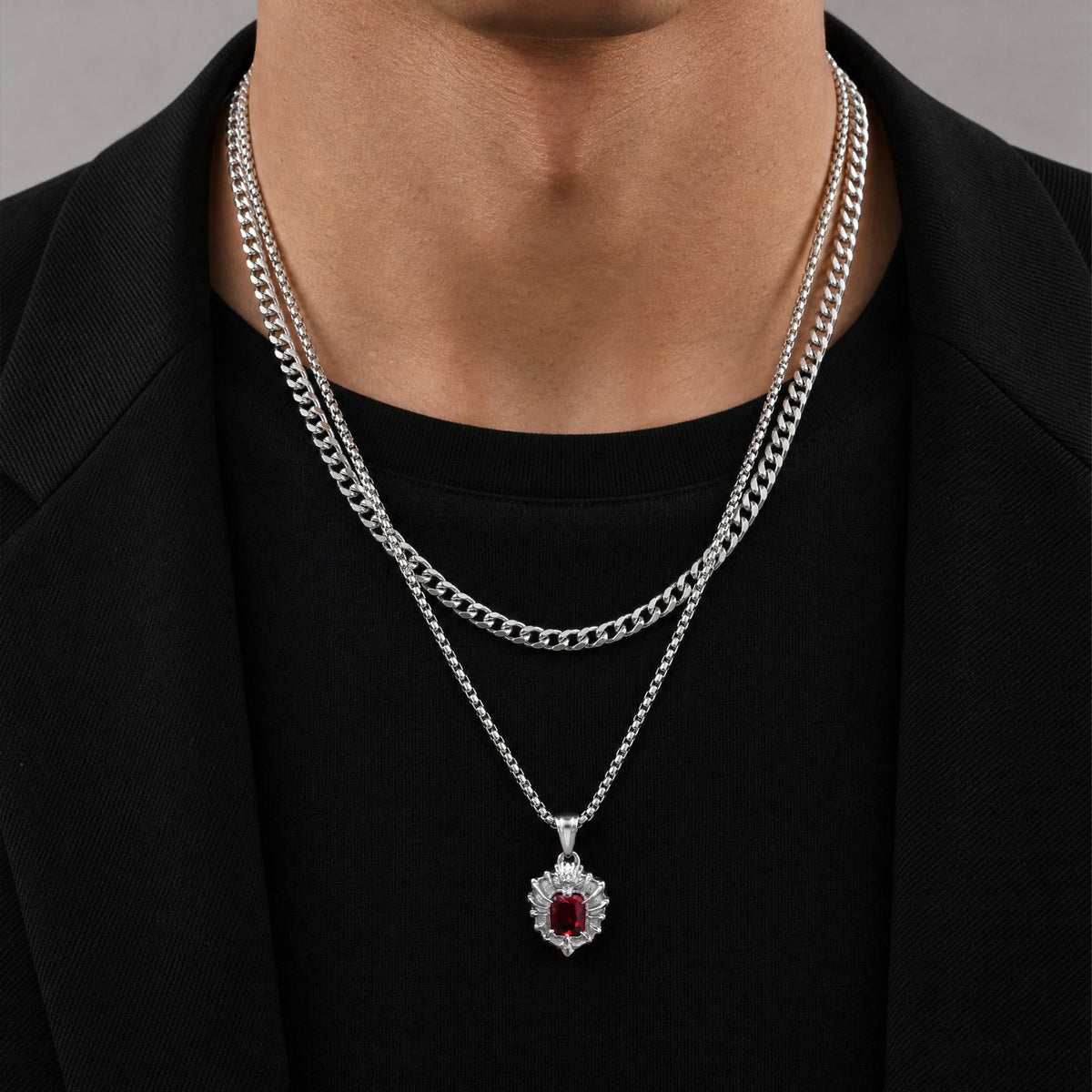 Kemstone Dragon Claw Black Cubic Zirconia Pendant for Men Stainless Steel PN-2469