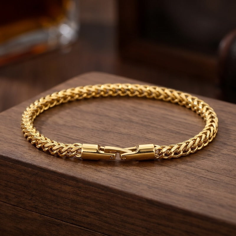 Kemstone Titanium Steel Braided Chain Bracelet for Men Textured Woven Link KB214403-KFC