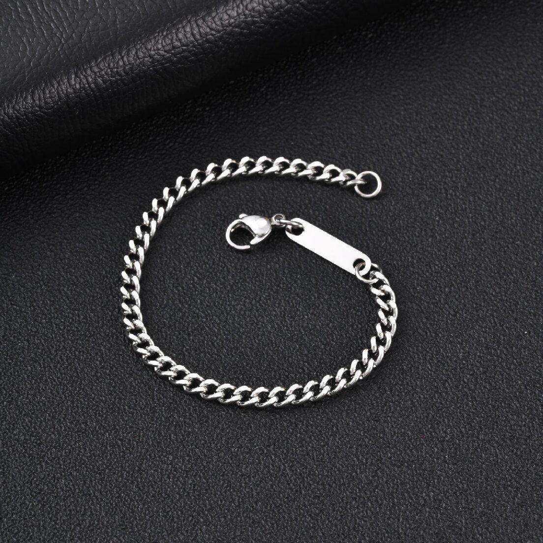 Kemstone Stainless Steel ID Curb Chain Bracelet for Men BR-3074