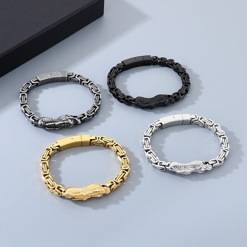 Kemstone Dragon Byzantine Bracelet for Men Titanium Steel KB213329-KFC