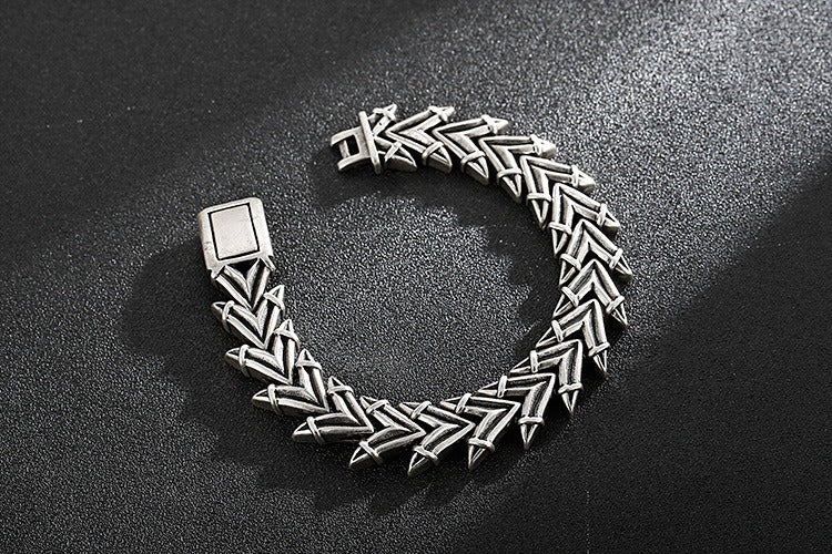 Bracciale punk in acciaio al titanio Kemstone con teschio per uomo KB118447
