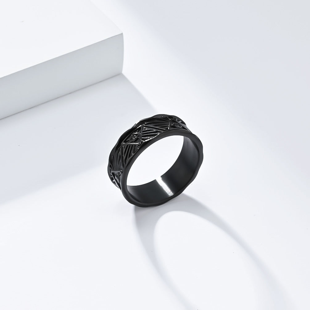 Kemstone Stainless Steel Horus Eye Ring for Men K-R820