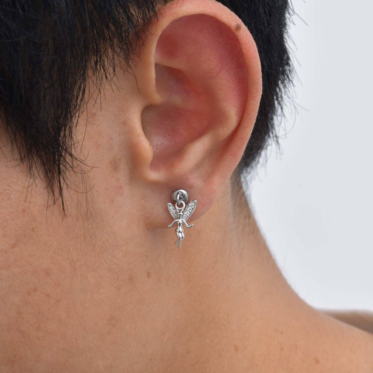 Kemstone Fantasy Imp & Star Stud Earrings – Stainless Steel Acrylic Detail ES-707