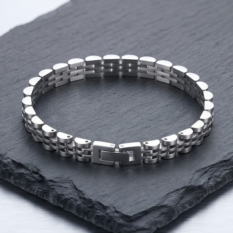 Kemstone Titanium Steel Link Bracelet for Men Two Tone Watch Band Style KB215164-KL