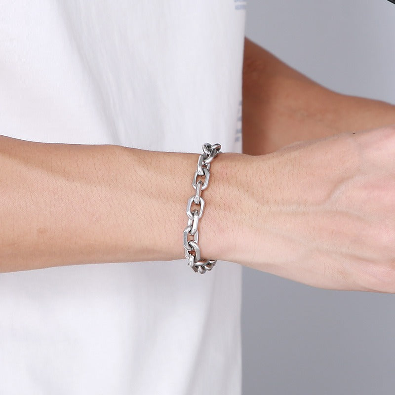 Kemstone Titanium Steel Chunky Chain Bracelet for Men Link Design KB147898-KLHQ