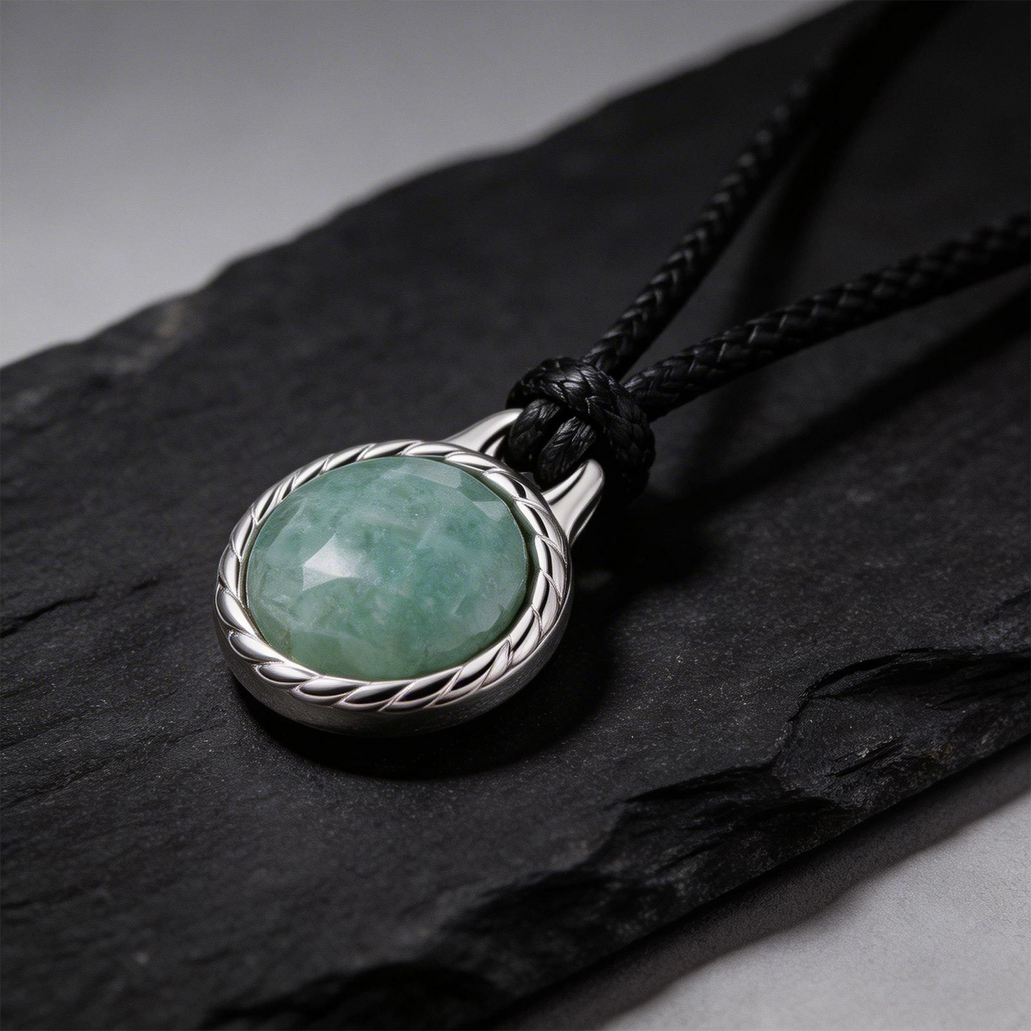 Kemstone Tiger Eye Stone Pendant Necklace Stainless Steel Vintage Rope for Men NC-2660