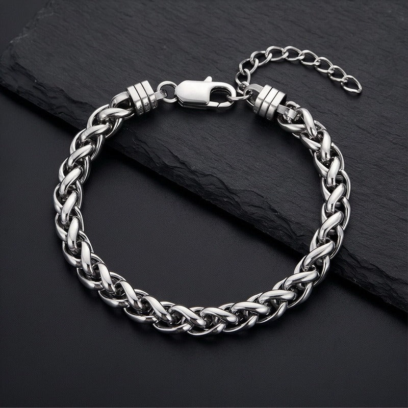 Kemstone Woven Chain Bracelet for Men Titanium Steel Adjustable 8MM KB214671-KFC