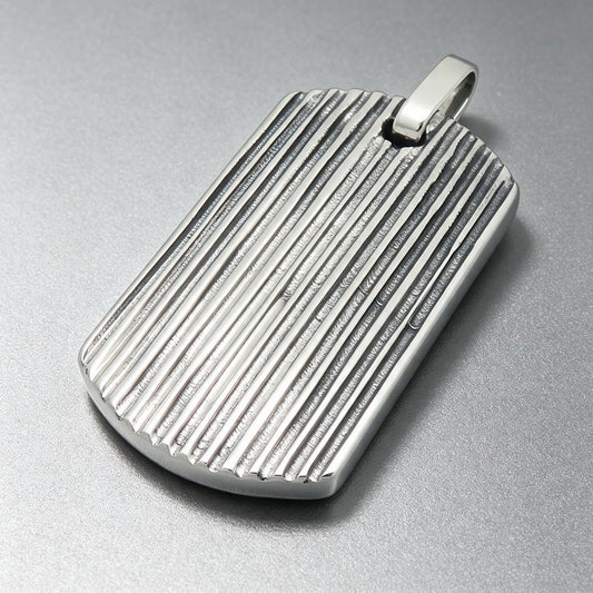 Kemstone Stainless Steel Textured Tag Pendant Necklace for Men Minimalist KP118338-KJX
