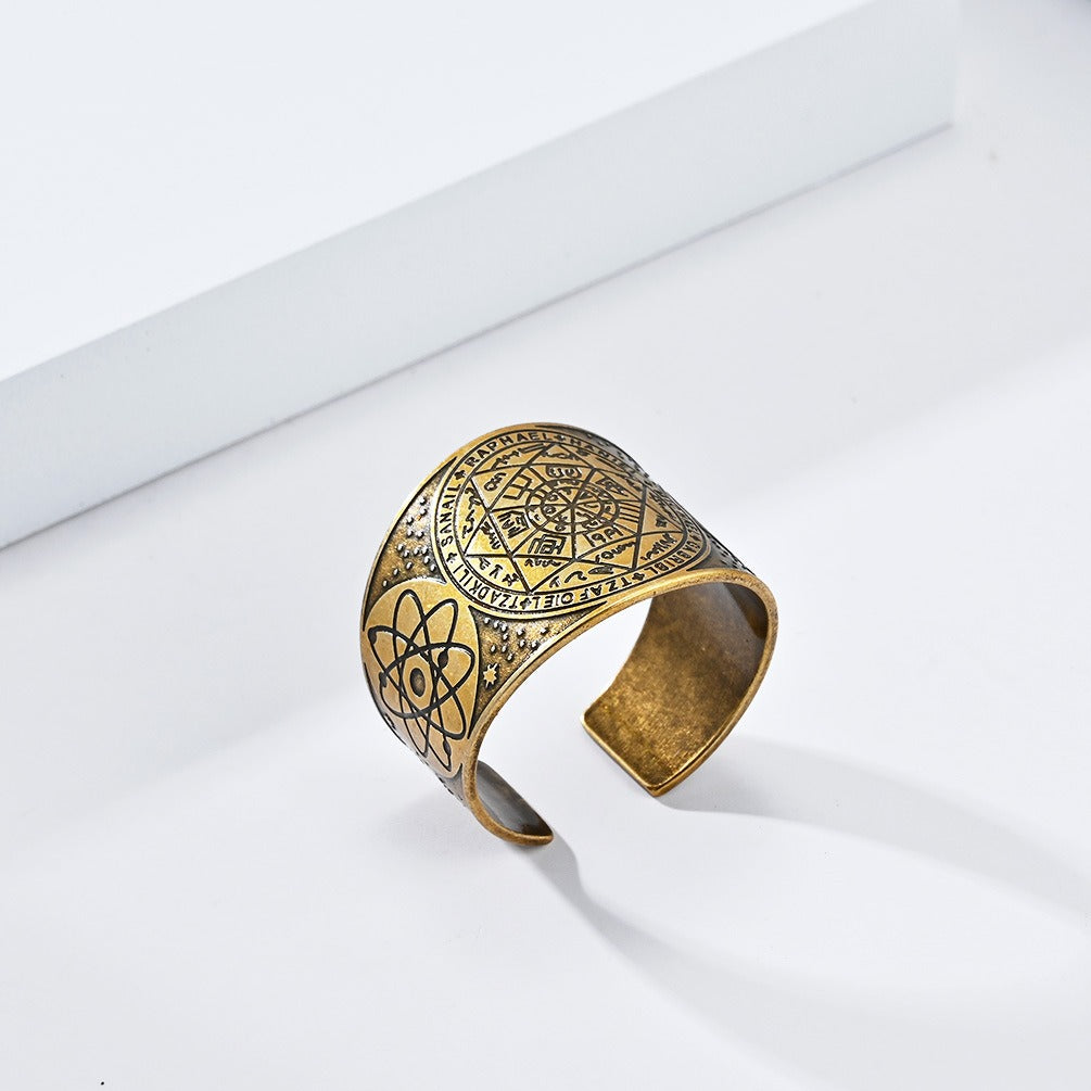 Kemstone Stainless Steel Vintage Adjustable Ring – Men’s Statement Band K-R7800