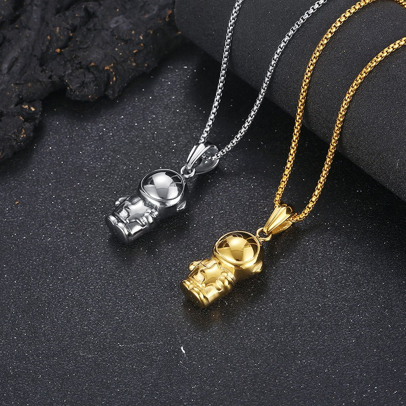 Kemstone Astronaut Titanium Steel Pendant Necklace for Men – Hip Hop Space Figure KP119297-KJX