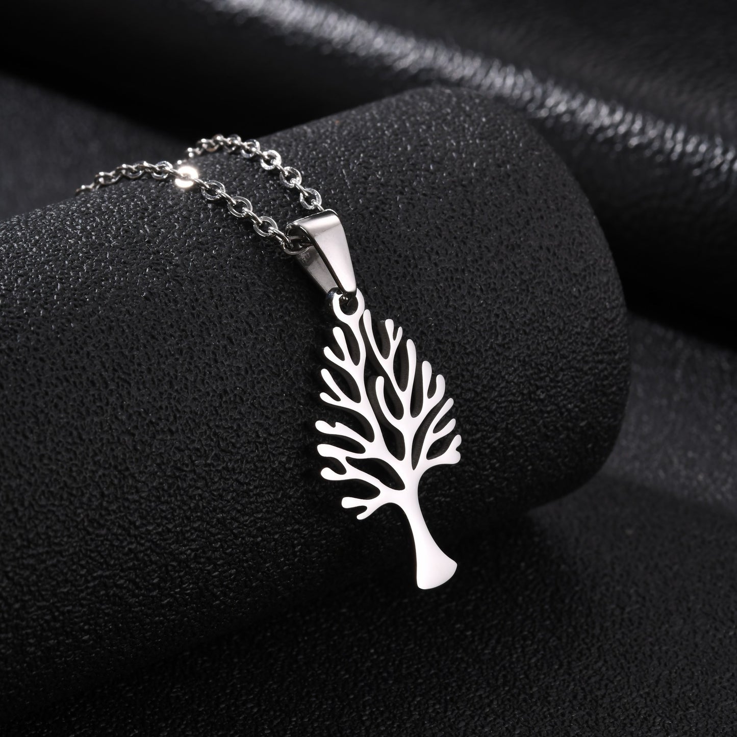 Kemston Stainless Steel Tree Of Life Pendant Necklace for Men Women Minimal Nature Design PN-2357